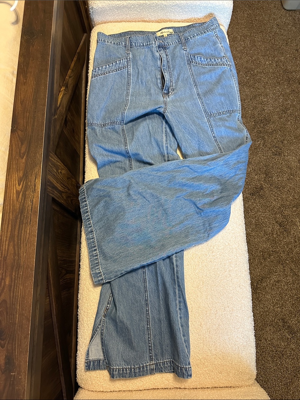 Madewell Medium Blue Denim Jeans with Contrast Stitching